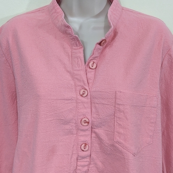 The Tog Shop Petites Half Button Popover Top Sz PL - Picture 3 of 12